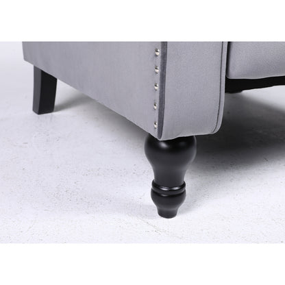 Πολυθρόνα Ανακλινόμενη ArteLibre ALNAIR Γκρι Βελούδο 78x85x104cm - Hippiehome.gr