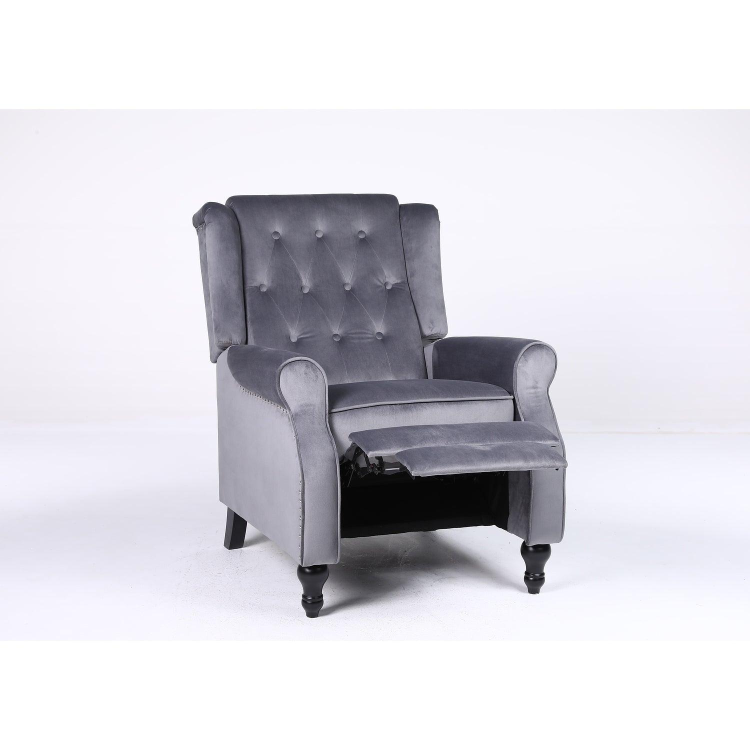 Πολυθρόνα Ανακλινόμενη ArteLibre ALNAIR Γκρι Βελούδο 78x85x104cm - Hippiehome.gr