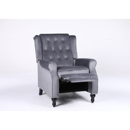 Πολυθρόνα Ανακλινόμενη ArteLibre ALNAIR Γκρι Βελούδο 78x85x104cm - Hippiehome.gr