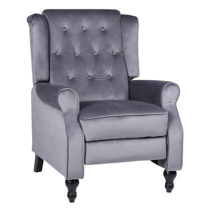 Πολυθρόνα Ανακλινόμενη ArteLibre ALNAIR Γκρι Βελούδο 78x85x104cm - Hippiehome.gr