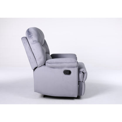 Πολυθρόνα Ανακλινόμενη ArteLibre NASHIRA Γκρι Βελούδο 88x90x99cm - Hippiehome.gr