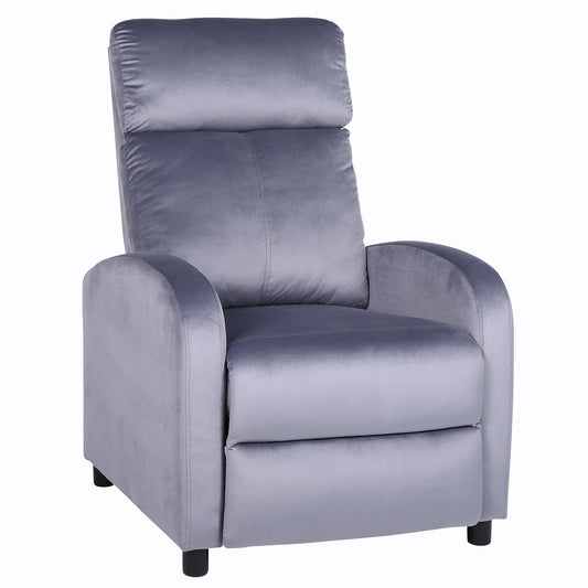 Πολυθρόνα Ανακλινόμενη ArteLibre TUREIS Γκρι Βελούδο 68x86x99cm - Hippiehome.gr