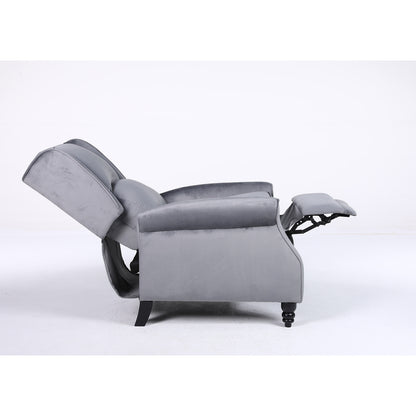 Πολυθρόνα Ανακλινόμενη ArteLibre MARKEB Γκρι Βελούδο 72x84x97cm - Hippiehome.gr