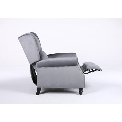 Πολυθρόνα Ανακλινόμενη ArteLibre MARKEB Γκρι Βελούδο 72x84x97cm - Hippiehome.gr