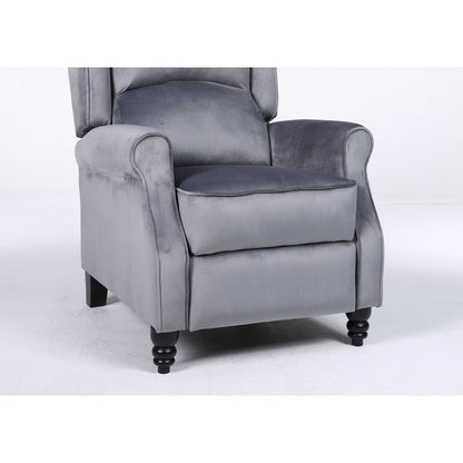 Πολυθρόνα Ανακλινόμενη ArteLibre MARKEB Γκρι Βελούδο 72x84x97cm - Hippiehome.gr