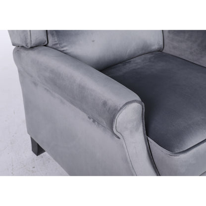 Πολυθρόνα Ανακλινόμενη ArteLibre MARKEB Γκρι Βελούδο 72x84x97cm - Hippiehome.gr