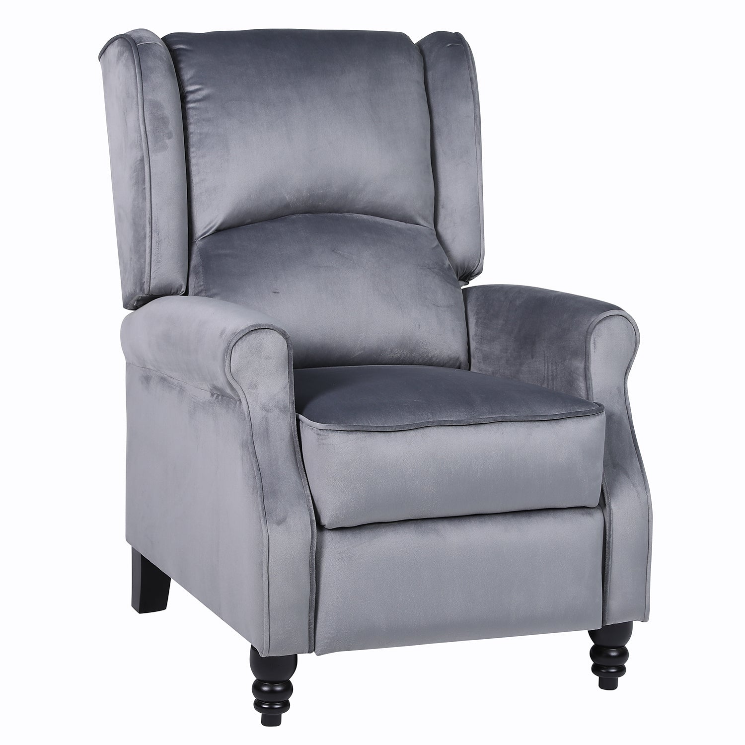 Πολυθρόνα Ανακλινόμενη ArteLibre MARKEB Γκρι Βελούδο 72x84x97cm - Hippiehome.gr