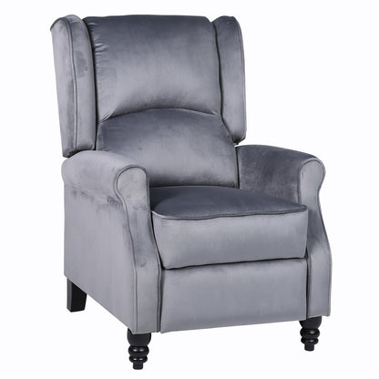 Πολυθρόνα Ανακλινόμενη ArteLibre MARKEB Γκρι Βελούδο 72x84x97cm - Hippiehome.gr