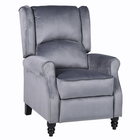 Πολυθρόνα Ανακλινόμενη ArteLibre MARKEB Γκρι Βελούδο 72x84x97cm - Hippiehome.gr