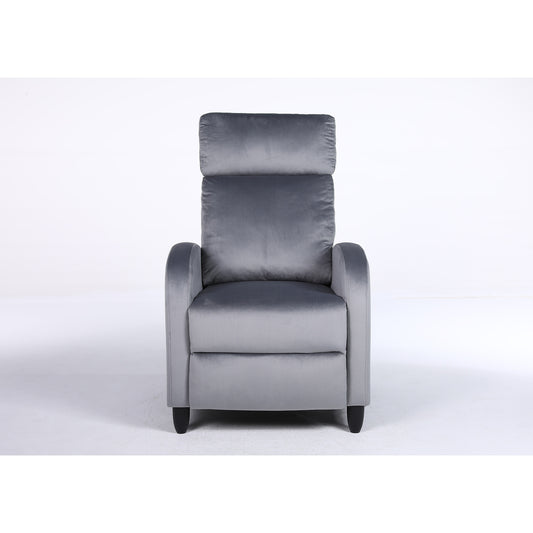 Πολυθρόνα Ανακλινόμενη ArteLibre ATRIA Γκρι Βελούδο 67.5x90x104cm - Hippiehome.gr