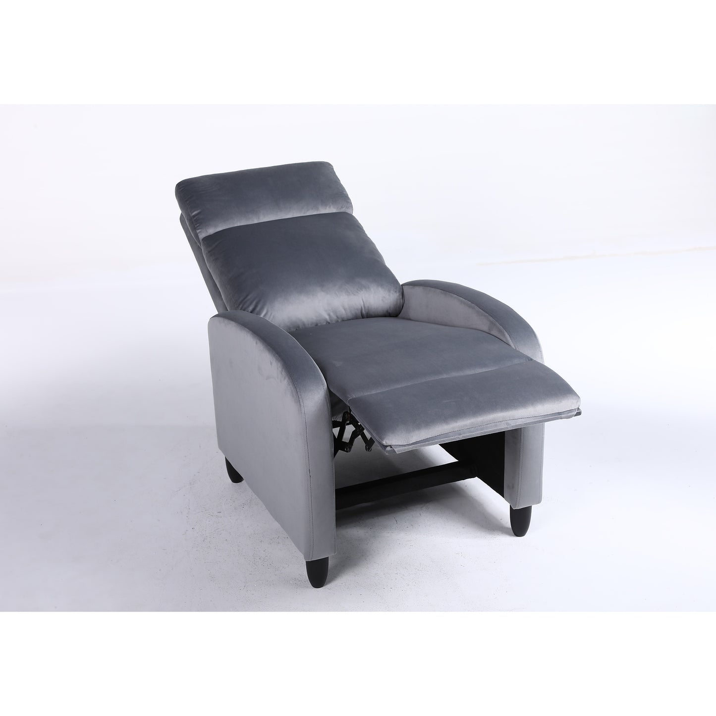 Πολυθρόνα Ανακλινόμενη ArteLibre ATRIA Γκρι Βελούδο 67.5x90x104cm - Hippiehome.gr