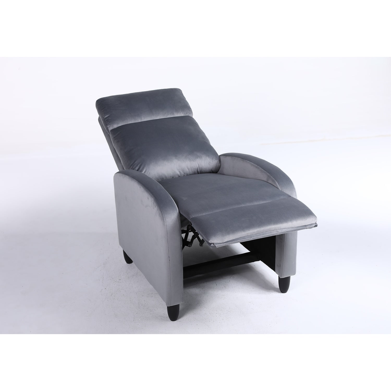 Πολυθρόνα Ανακλινόμενη ArteLibre ATRIA Γκρι Βελούδο 67.5x90x104cm - Hippiehome.gr