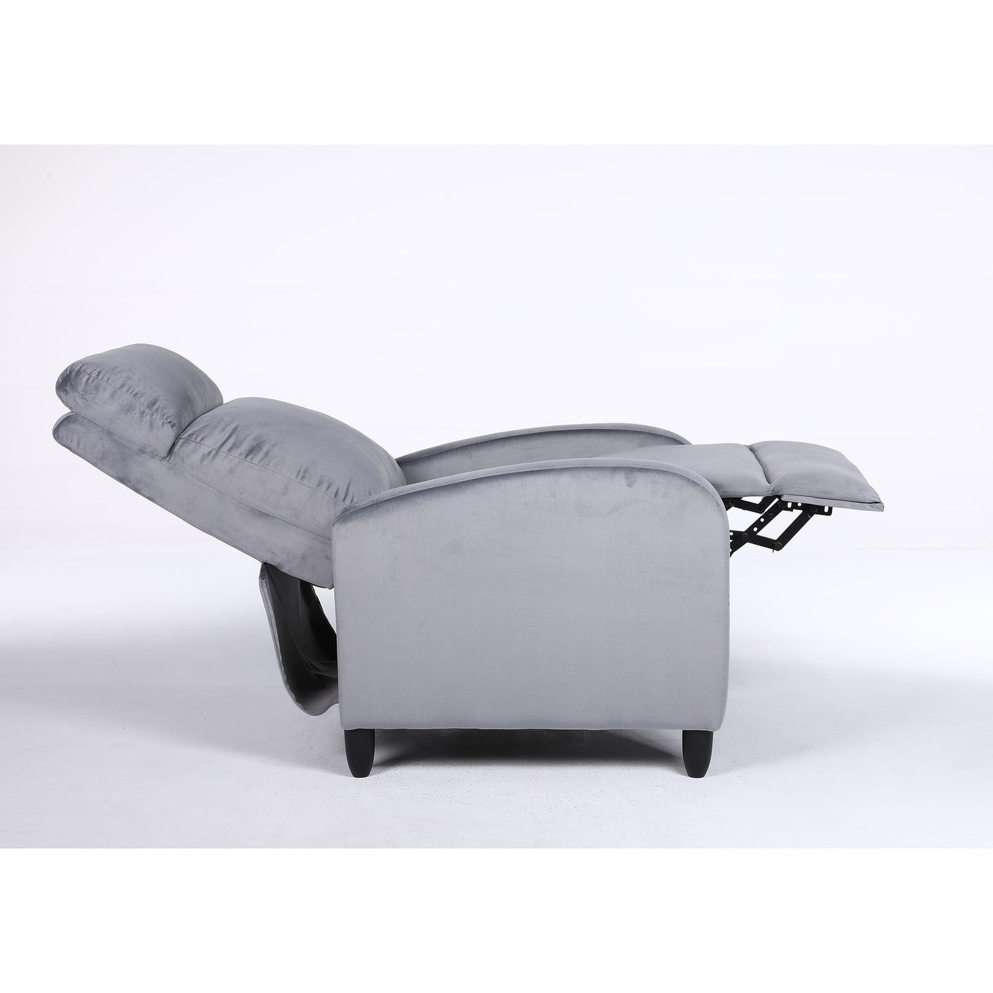 Πολυθρόνα Ανακλινόμενη ArteLibre ATRIA Γκρι Βελούδο 67.5x90x104cm - Hippiehome.gr