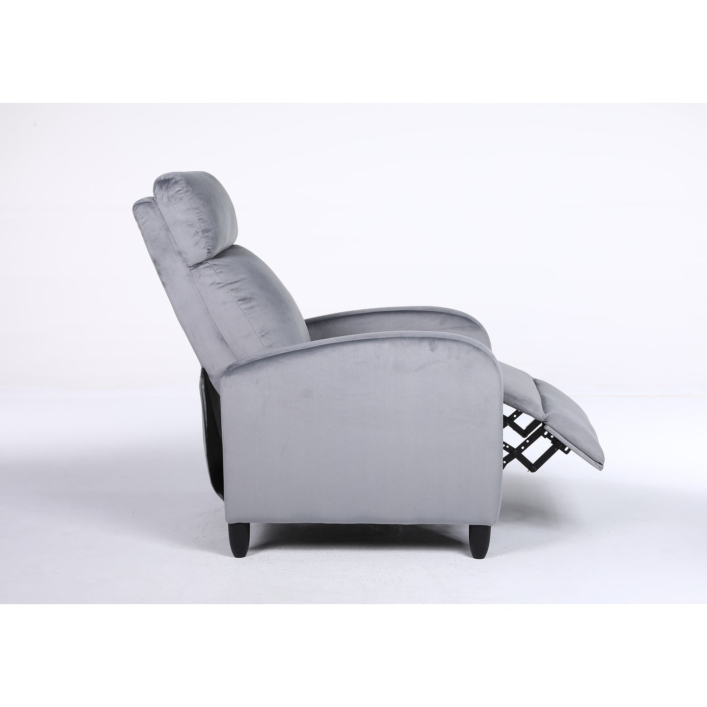 Πολυθρόνα Ανακλινόμενη ArteLibre ATRIA Γκρι Βελούδο 67.5x90x104cm - Hippiehome.gr