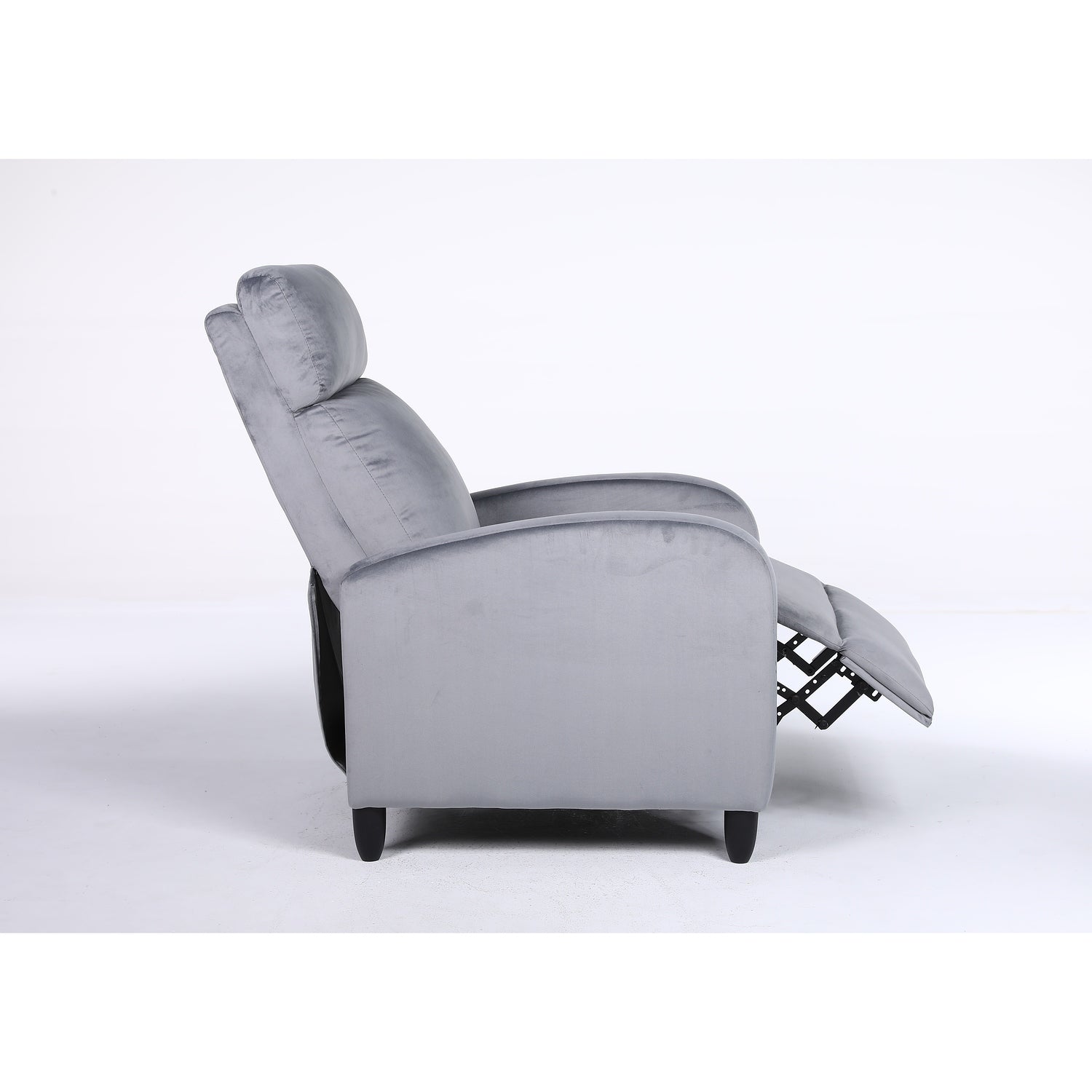 Πολυθρόνα Ανακλινόμενη ArteLibre ATRIA Γκρι Βελούδο 67.5x90x104cm - Hippiehome.gr