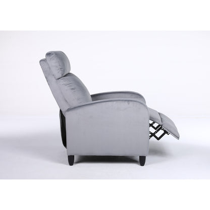Πολυθρόνα Ανακλινόμενη ArteLibre ATRIA Γκρι Βελούδο 67.5x90x104cm - Hippiehome.gr