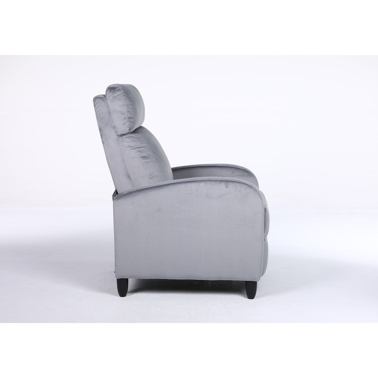 Πολυθρόνα Ανακλινόμενη ArteLibre ATRIA Γκρι Βελούδο 67.5x90x104cm - Hippiehome.gr