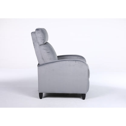 Πολυθρόνα Ανακλινόμενη ArteLibre ATRIA Γκρι Βελούδο 67.5x90x104cm - Hippiehome.gr