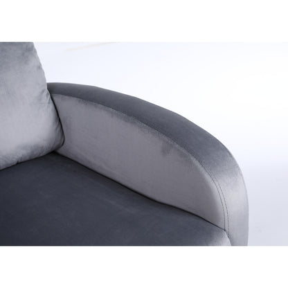 Πολυθρόνα Ανακλινόμενη ArteLibre ATRIA Γκρι Βελούδο 67.5x90x104cm - Hippiehome.gr