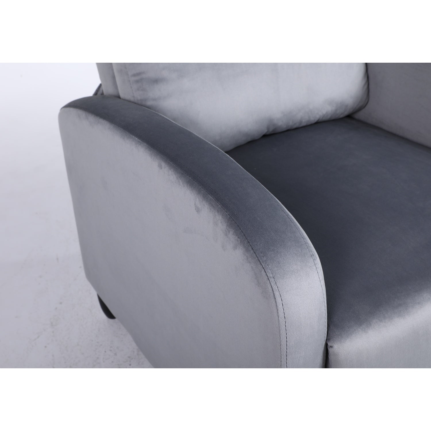 Πολυθρόνα Ανακλινόμενη ArteLibre ATRIA Γκρι Βελούδο 67.5x90x104cm - Hippiehome.gr