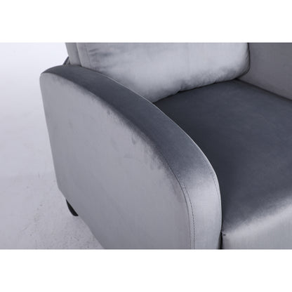 Πολυθρόνα Ανακλινόμενη ArteLibre ATRIA Γκρι Βελούδο 67.5x90x104cm - Hippiehome.gr