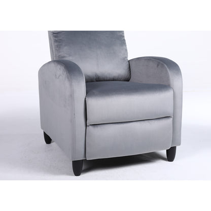 Πολυθρόνα Ανακλινόμενη ArteLibre ATRIA Γκρι Βελούδο 67.5x90x104cm - Hippiehome.gr