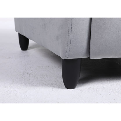 Πολυθρόνα Ανακλινόμενη ArteLibre ATRIA Γκρι Βελούδο 67.5x90x104cm - Hippiehome.gr