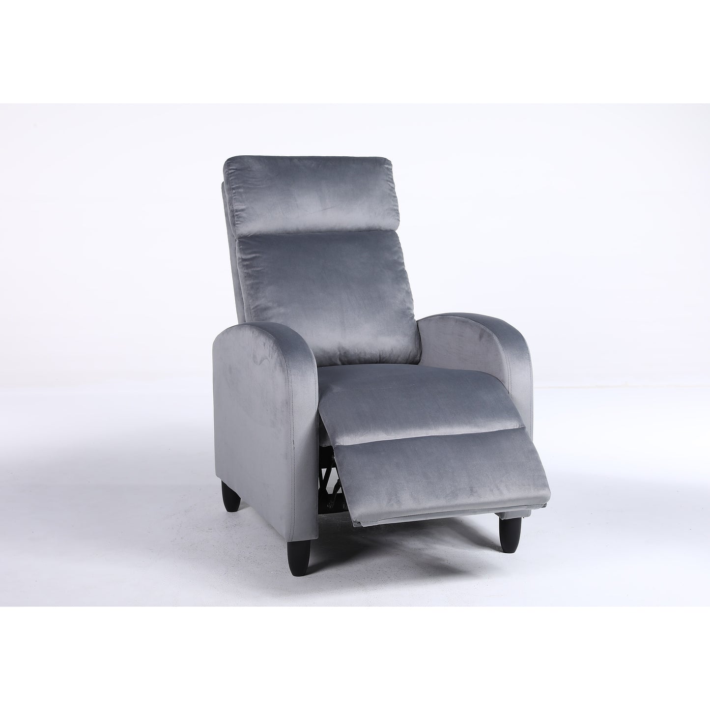 Πολυθρόνα Ανακλινόμενη ArteLibre ATRIA Γκρι Βελούδο 67.5x90x104cm - Hippiehome.gr