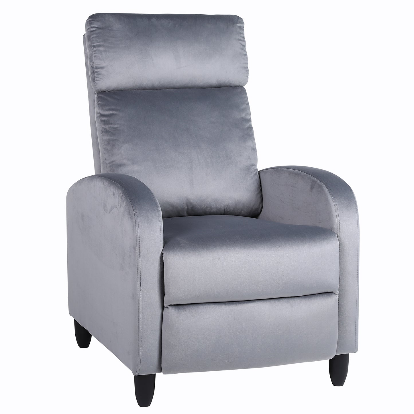 Πολυθρόνα Ανακλινόμενη ArteLibre ATRIA Γκρι Βελούδο 67.5x90x104cm - Hippiehome.gr