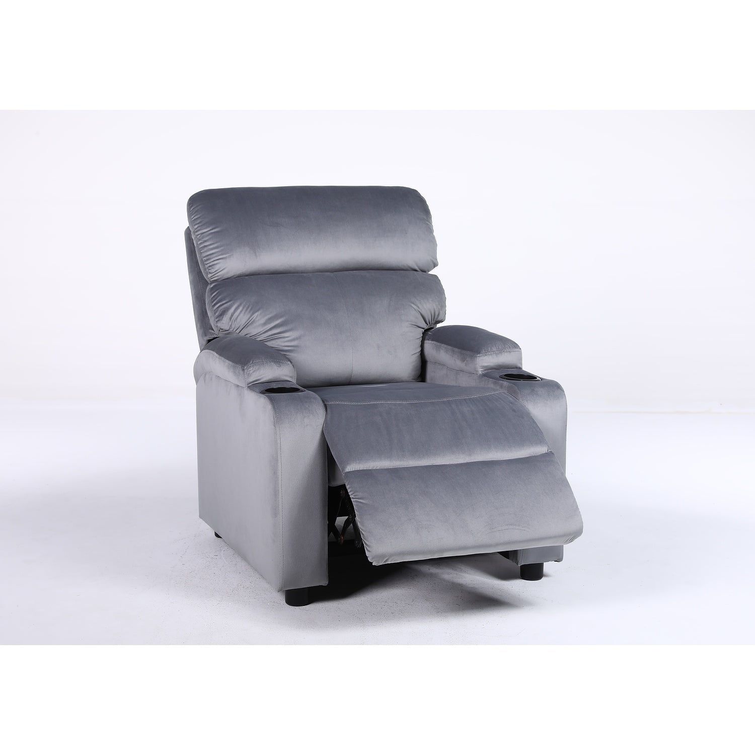 Πολυθρόνα Ανακλινόμενη ArteLibre RANA Γκρι Βελούδο 80x95x103cm - Hippiehome.gr