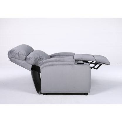 Πολυθρόνα Ανακλινόμενη ArteLibre RANA Γκρι Βελούδο 80x95x103cm - Hippiehome.gr