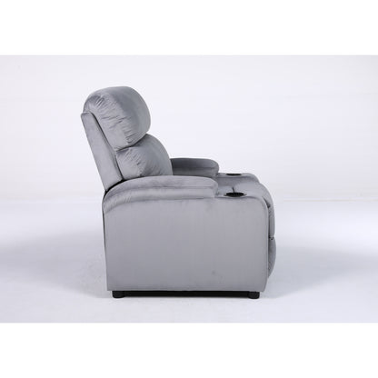Πολυθρόνα Ανακλινόμενη ArteLibre RANA Γκρι Βελούδο 80x95x103cm - Hippiehome.gr