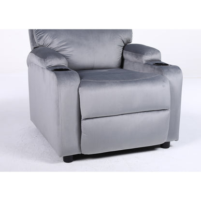 Πολυθρόνα Ανακλινόμενη ArteLibre RANA Γκρι Βελούδο 80x95x103cm - Hippiehome.gr