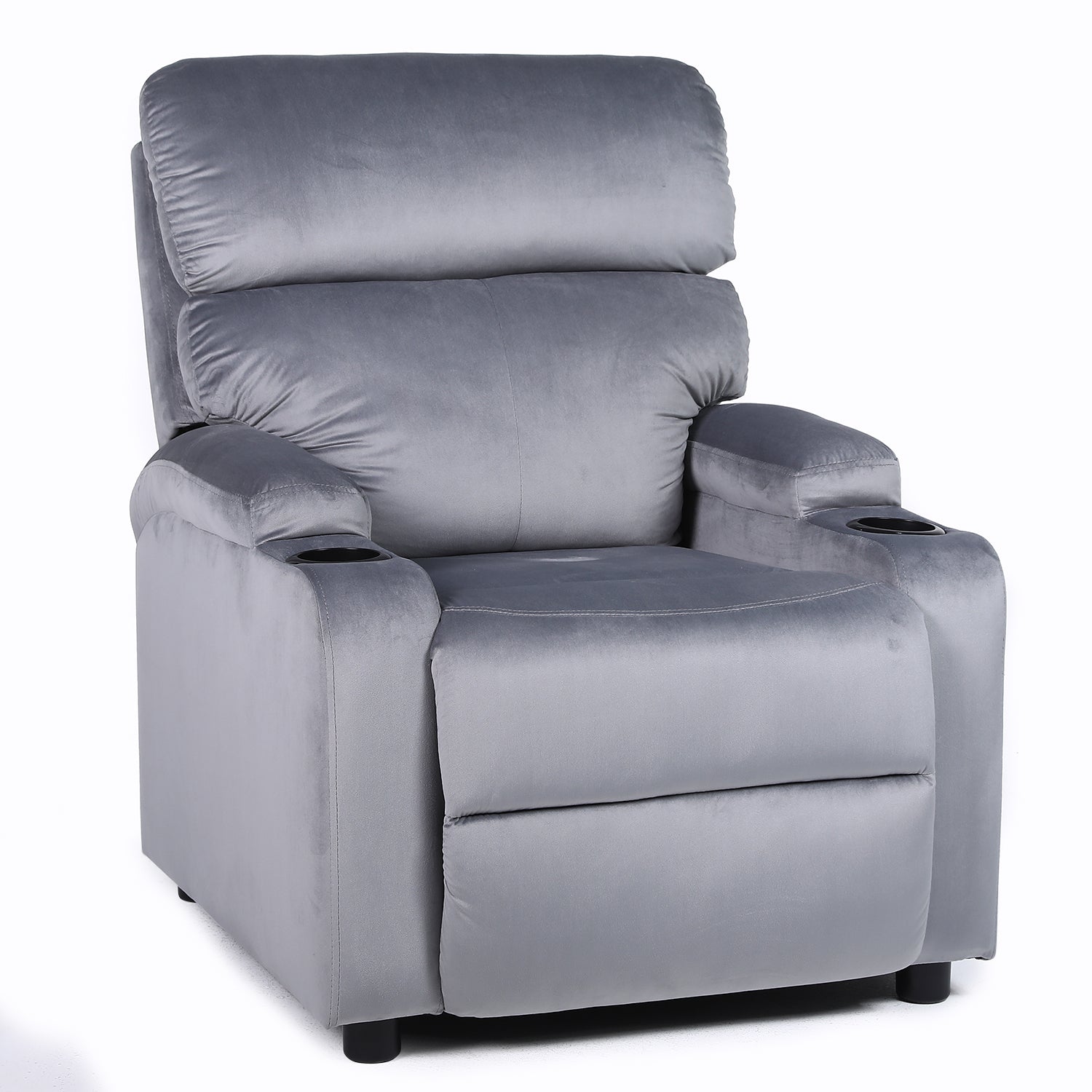 Πολυθρόνα Ανακλινόμενη ArteLibre RANA Γκρι Βελούδο 80x95x103cm - Hippiehome.gr