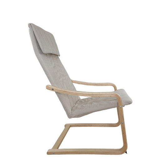 Πολυθρόνα ArteLibre NORDVIK Μπεζ/Φυσικό Ύφασμα/Ξύλο 60x71x105cm - Hippiehome.gr