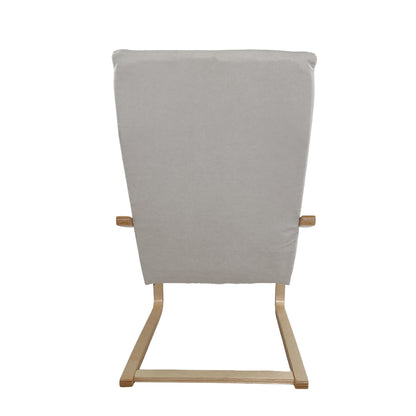 Πολυθρόνα ArteLibre NORDVIK Μπεζ/Φυσικό Ύφασμα/Ξύλο 60x71x105cm - Hippiehome.gr