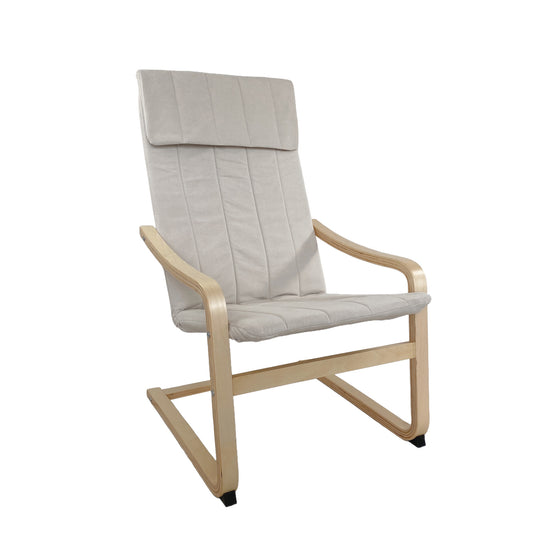 Πολυθρόνα ArteLibre NORDVIK Μπεζ/Φυσικό Ύφασμα/Ξύλο 60x71x105cm - Hippiehome.gr