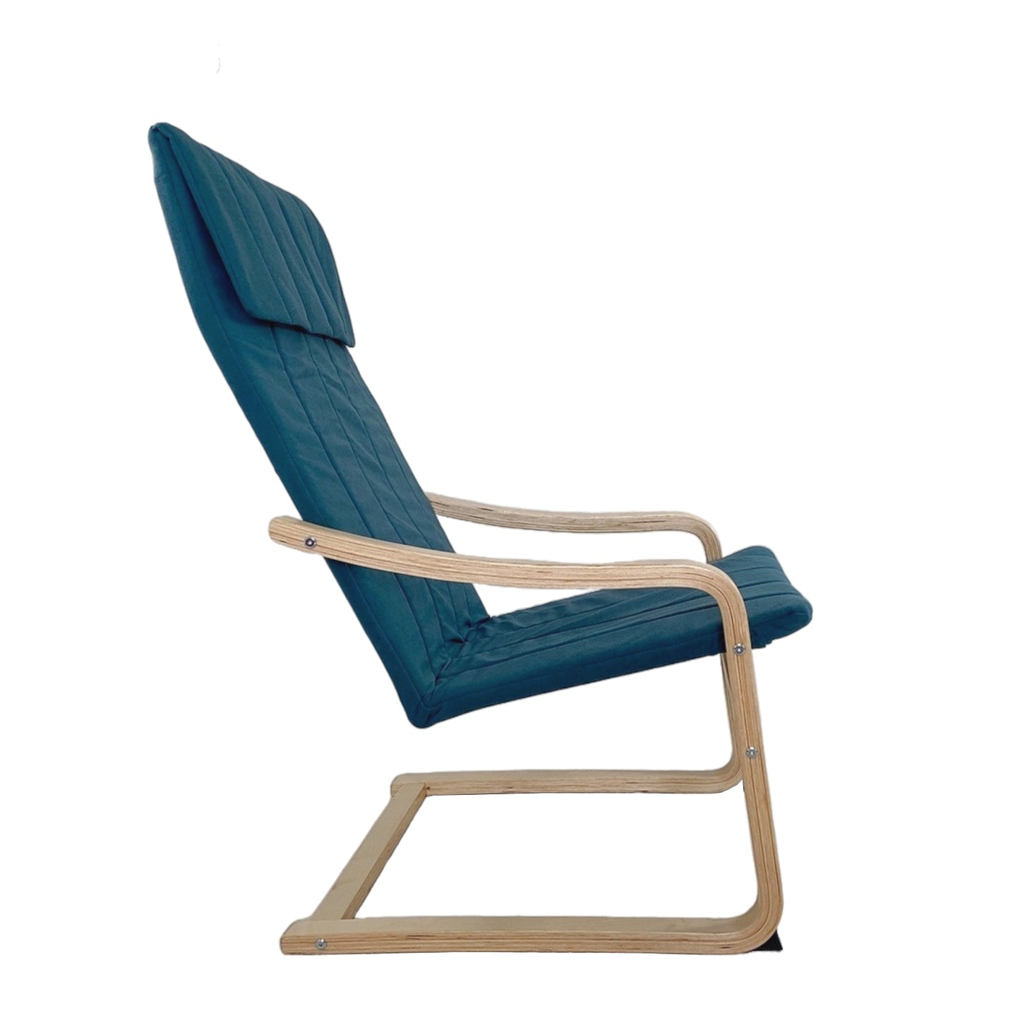 Πολυθρόνα ArteLibre NORDVIK Μπλε/Φυσικό Ύφασμα/Ξύλο 60x71x105cm - Hippiehome.gr