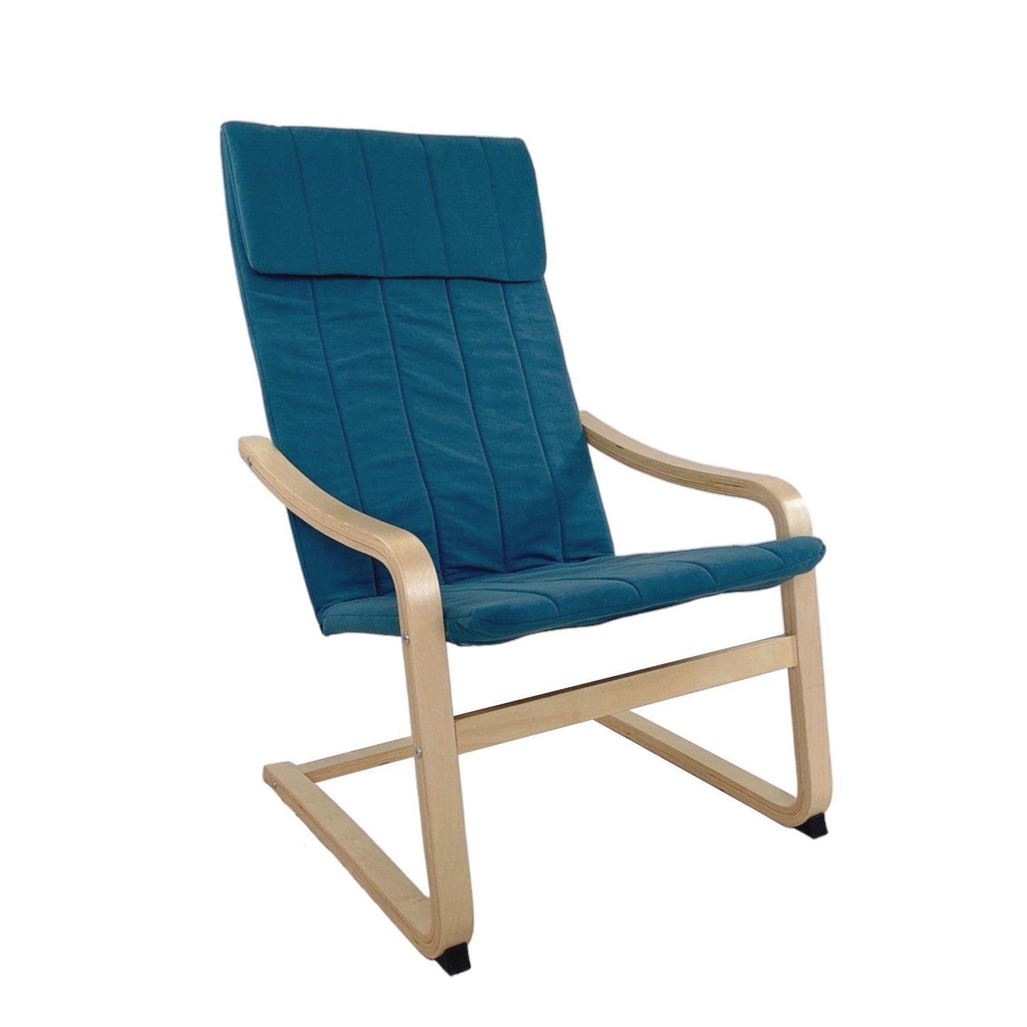 Πολυθρόνα ArteLibre NORDVIK Μπλε/Φυσικό Ύφασμα/Ξύλο 60x71x105cm - Hippiehome.gr