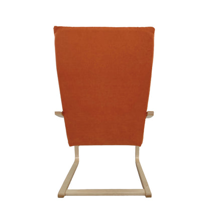 Πολυθρόνα ArteLibre NORDVIK Πορτοκαλί/Φυσικό Ύφασμα/Ξύλο 60x71x105cm - Hippiehome.gr