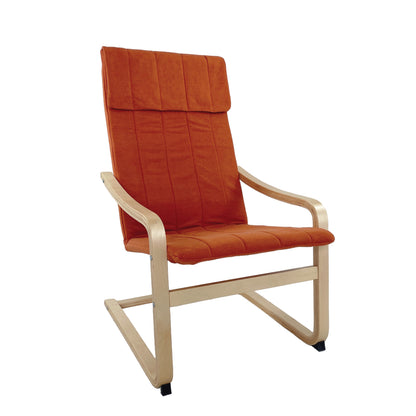 Πολυθρόνα ArteLibre NORDVIK Πορτοκαλί/Φυσικό Ύφασμα/Ξύλο 60x71x105cm - Hippiehome.gr