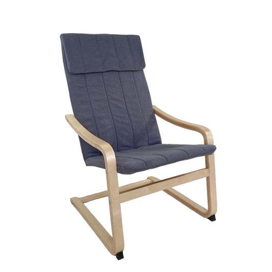 Πολυθρόνα ArteLibre NORDVIK Γκρι/Φυσικό Ύφασμα/Ξύλο 60x71x105cm - Hippiehome.gr