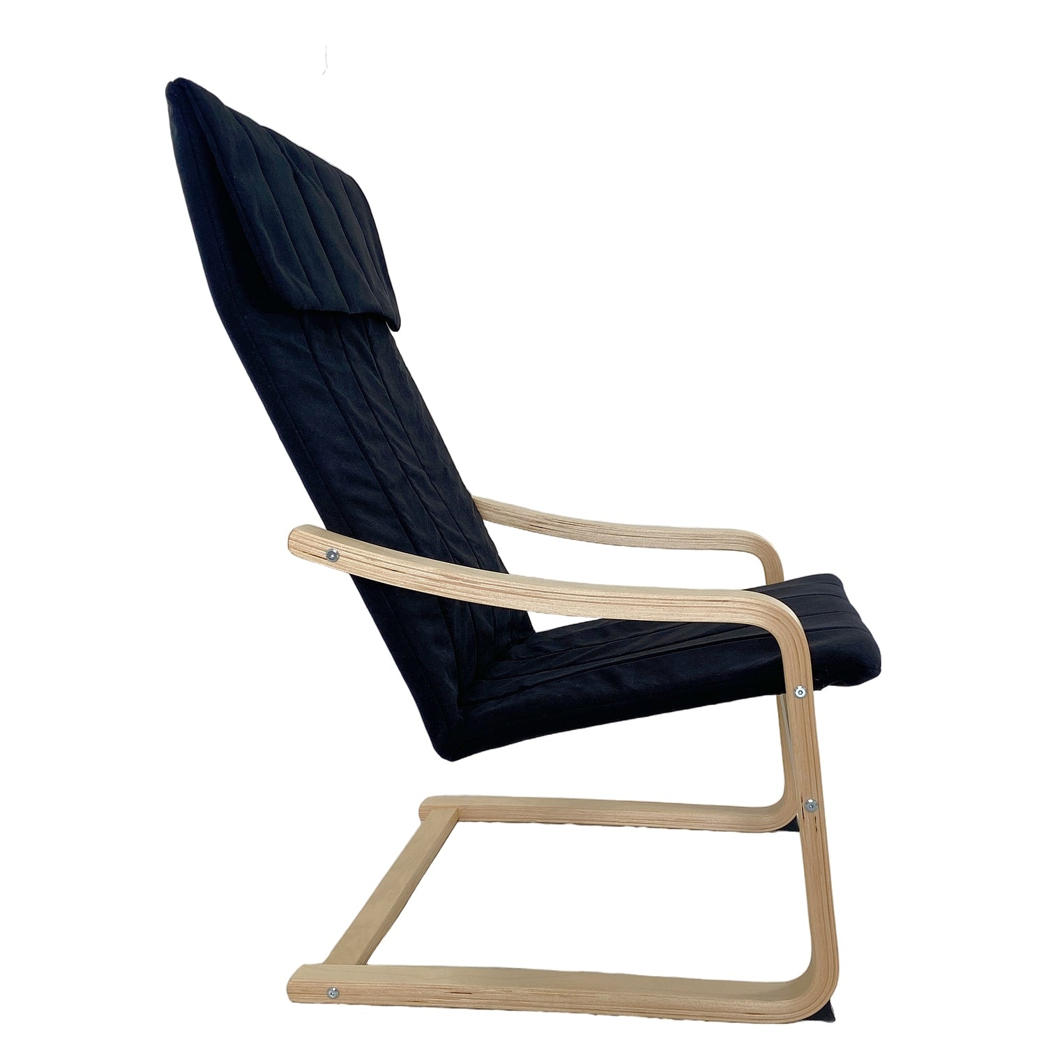 Πολυθρόνα ArteLibre NORDVIK Μαύρο/Φυσικό Ύφασμα/Ξύλο 60x71x105cm - Hippiehome.gr