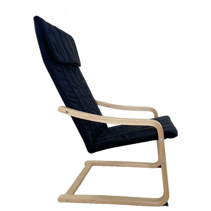 Πολυθρόνα ArteLibre NORDVIK Μαύρο/Φυσικό Ύφασμα/Ξύλο 60x71x105cm - Hippiehome.gr