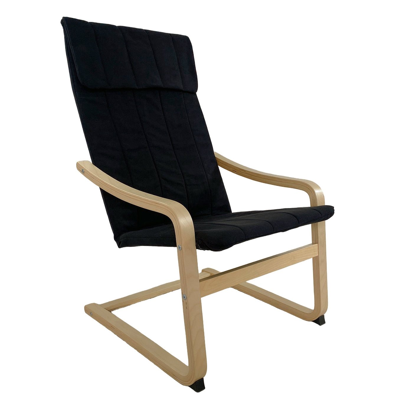 Πολυθρόνα ArteLibre NORDVIK Μαύρο/Φυσικό Ύφασμα/Ξύλο 60x71x105cm - Hippiehome.gr