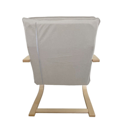 Πολυθρόνα ArteLibre VESNA Μπεζ/Φυσικό Ύφασμα/Ξύλο 67x78x92cm - Hippiehome.gr