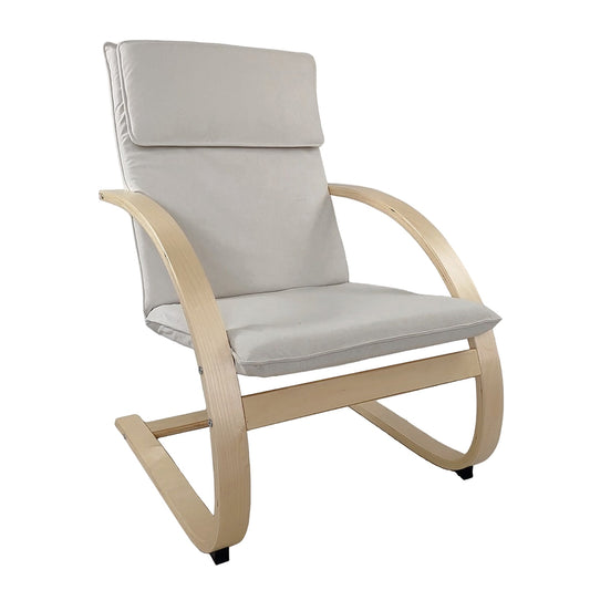 Πολυθρόνα ArteLibre VESNA Μπεζ/Φυσικό Ύφασμα/Ξύλο 67x78x92cm - Hippiehome.gr