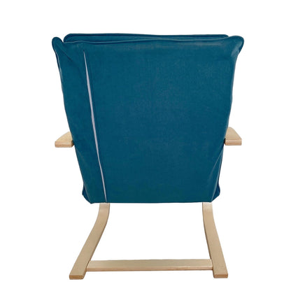 Πολυθρόνα ArteLibre VESNA Μπλε/Φυσικό Ύφασμα/Ξύλο 67x78x92cm - Hippiehome.gr