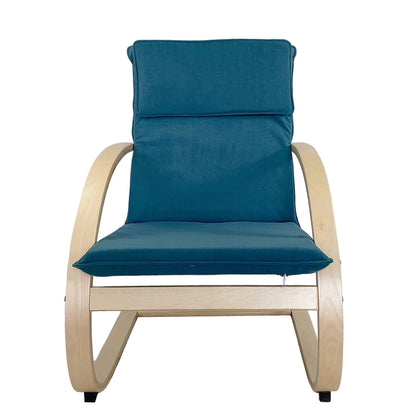 Πολυθρόνα ArteLibre VESNA Μπλε/Φυσικό Ύφασμα/Ξύλο 67x78x92cm - Hippiehome.gr