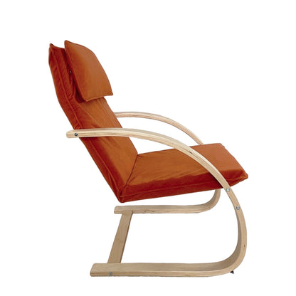 Πολυθρόνα ArteLibre VESNA Πορτοκαλί/Φυσικό Ύφασμα/Ξύλο 67x78x92cm - Hippiehome.gr